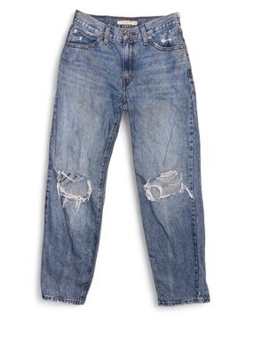 Levi's Straight Leg Distressed Blue Denim Jeans